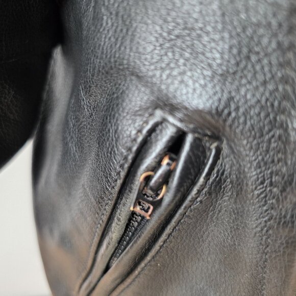 Hein Gericke Speedware Black Leather Armored Motorcycle Jacket Zip Men's M - Picture 8 of 13